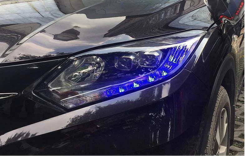 For Honda HR-V Vezel 2015-18 Led Headlight Lamp Assembly DRL Devil Eye Streamer Foto 2 de 4