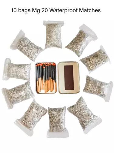 Fire Starter 10 Bag Magnesium 99% Pure Waterproof Match Camping Hiking Bushcraft