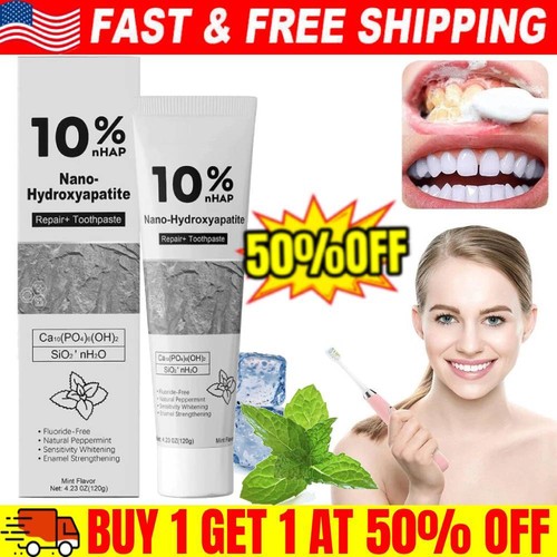 10% Hap Nano-Hydroxyapatite Toothpaste Remove Deep Clean For Sensitive ...
