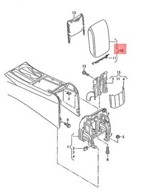 NEW AUDI Q5 83B 8RB ARMREST LEATHER SOUL BLACK 8R0864207D25D ORIGINAL
