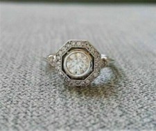 Vintage 2,10 kt runder Diamant 14 K Weißgold simulierter Verlobungsring Größe...