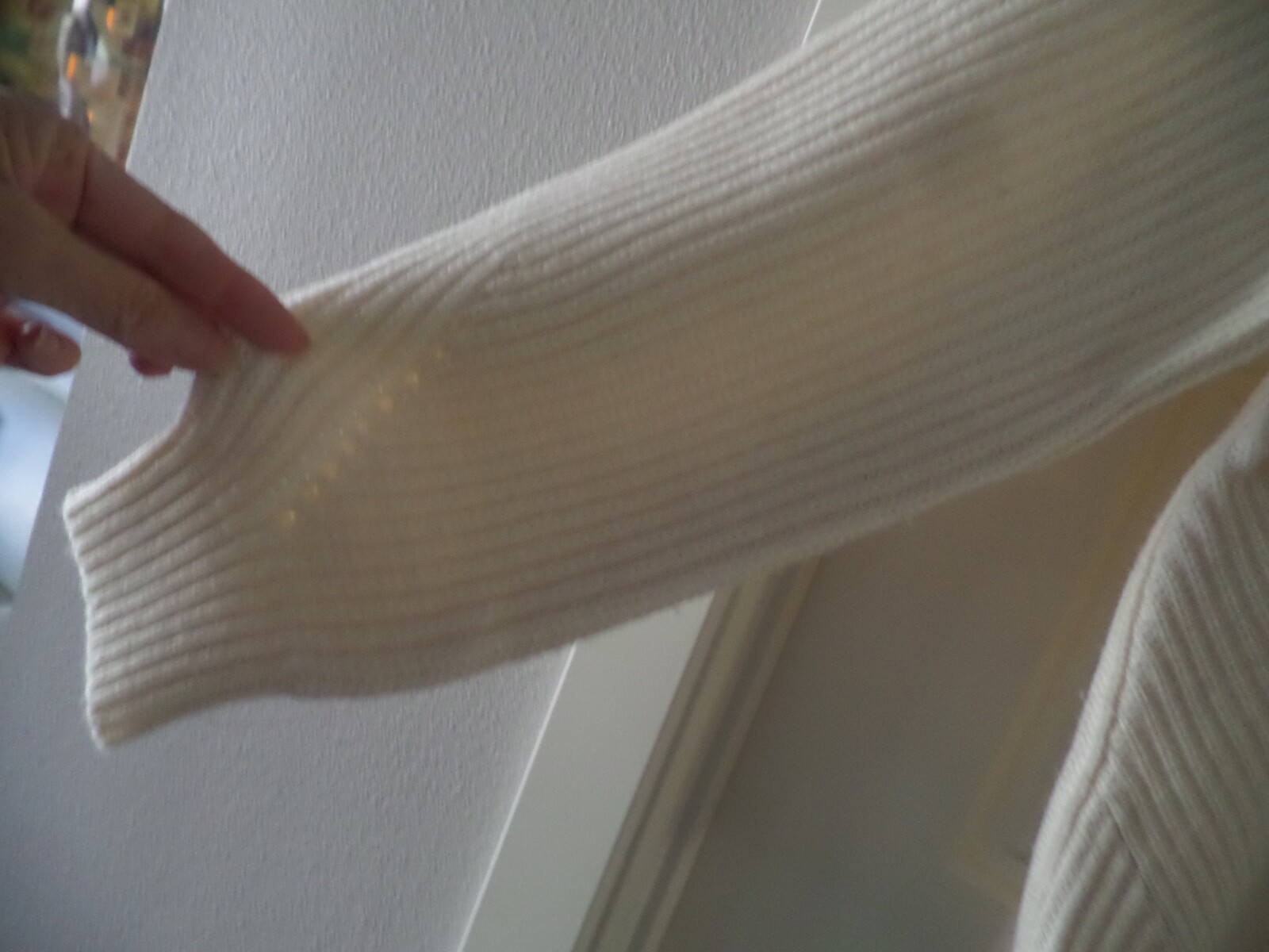 New Latest SEZANE cream slip on sweater merino wool blend sz M image 3