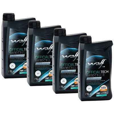 Motoröl WOLF OFFICIALTECH C3 LL III 65644 SAE 5W30 4 X 1 Liter für