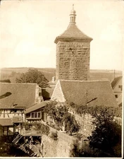 GA261 Approx 1920s Orig Photo ROTHENBURG ON THE TAUBER CITY WALL BAVARIA GERMANY