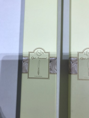 Lenox Opal Innocence Cake Server & Knife Set - New In Box In Factory Packaging - Picture 3 of 11