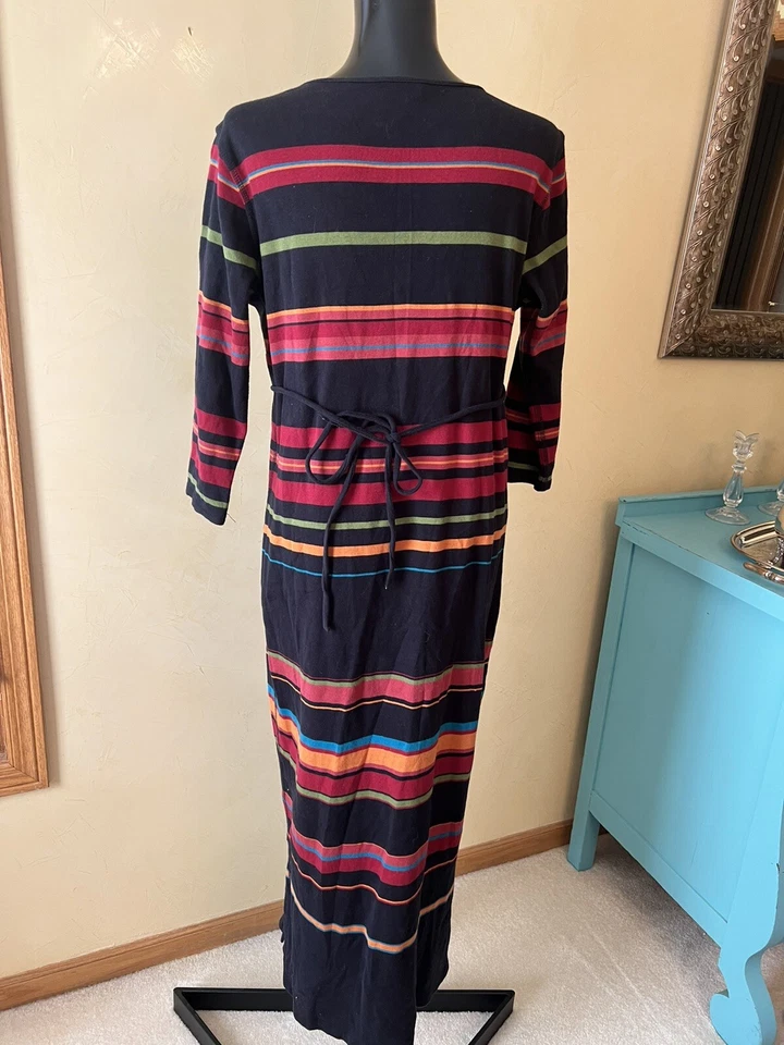 MIMI Maternity Striped Dress Women's sz Large Cotton Blend Maxi Dress - Image 3 of 3