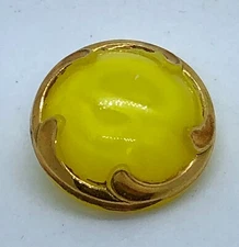 Lemon Yellow Moonglow Button, Imitation Prong Set Gold Luster - Small, BGE  BKM