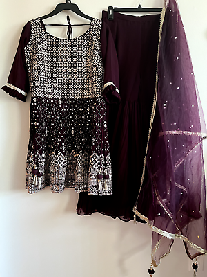 Buy Blue Anarkali And Sharara Cotton & Dupatta Soft Net Fareen Short Set  For Women by POMCHA JAIPUR Online at Aza Fashions.