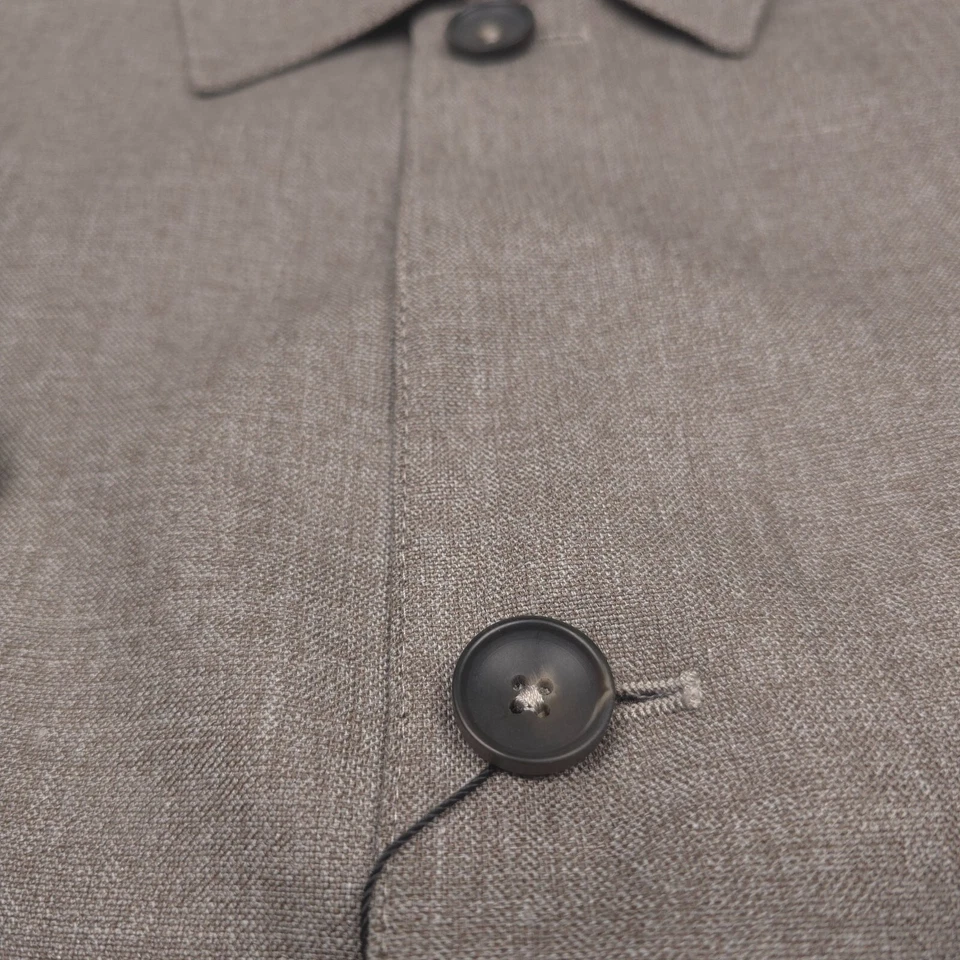 Jaqueta Masculina de Lã Micro Hopsack Bloomingdales Tan Melange Tamanho 42R $598 - Imagem 4 de 4