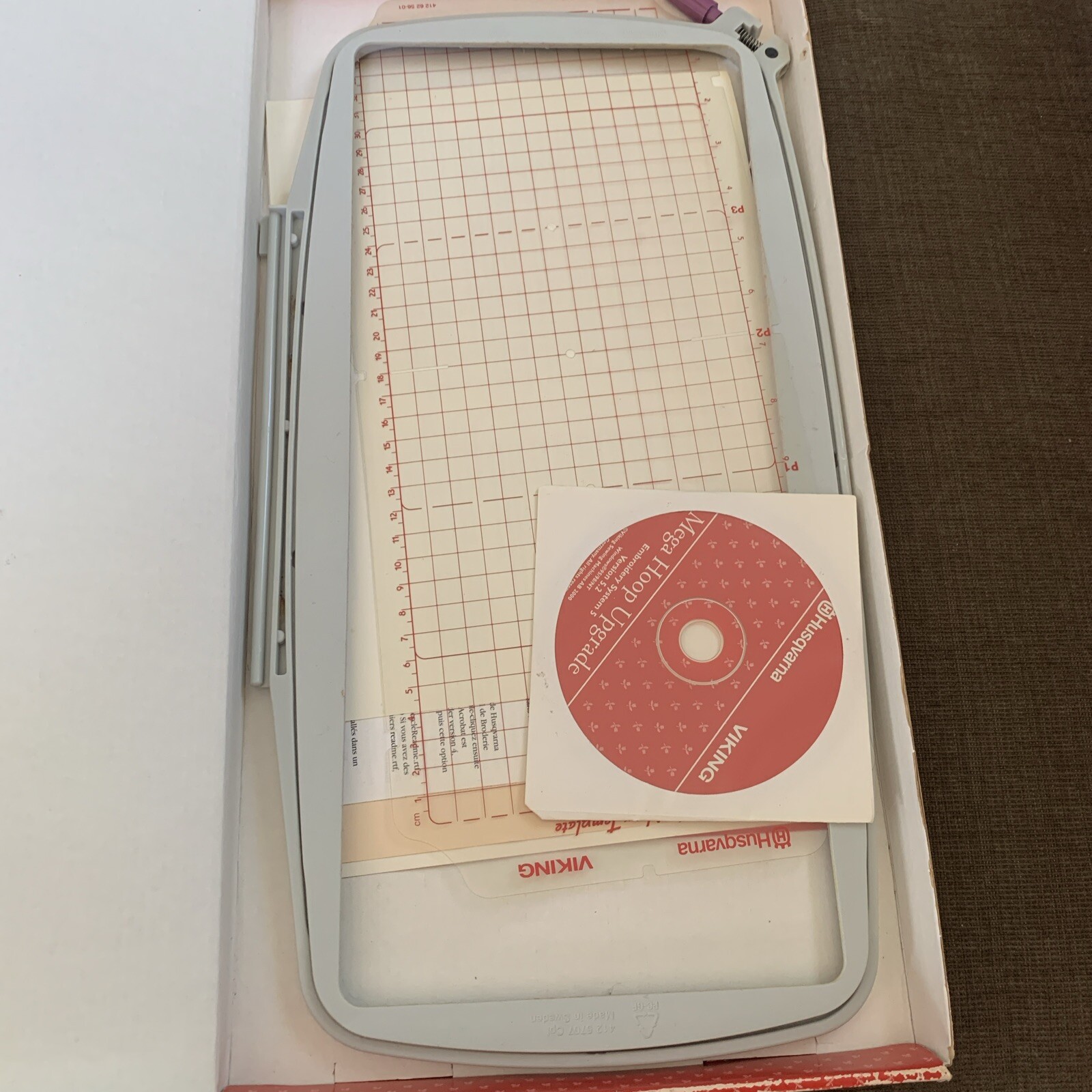 Embroidery Mega Hoop Husqvarna Viking Designer I & II (1&2) 14.2" X 6" Open Box