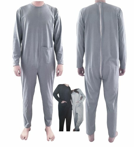 Pigiama Intero Uomo Sanitario Tuta Tutone Incontinenza Anziano Zip  Posteriore | eBay