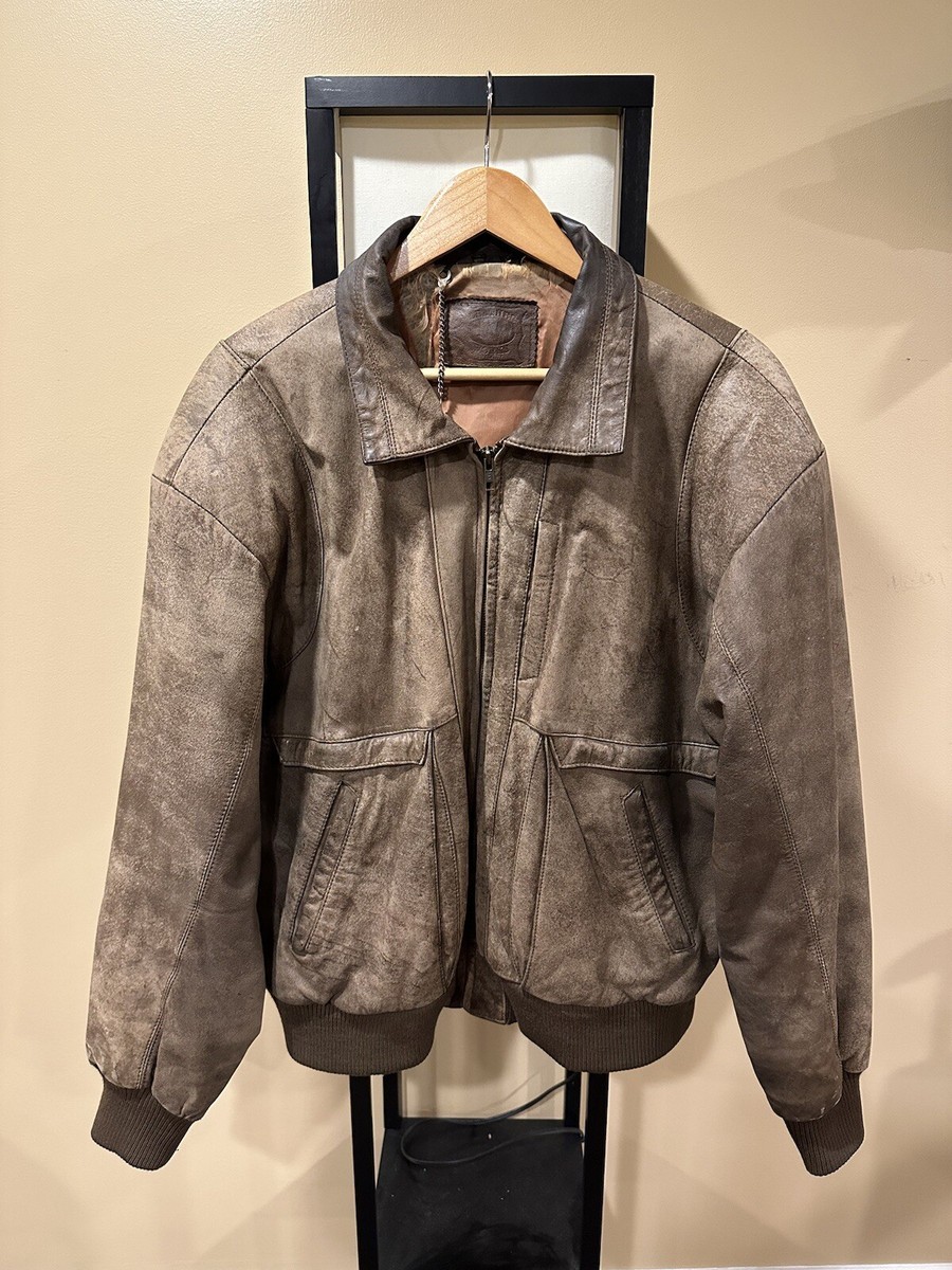 Vintage Leather Works Faded Brown Leather Jacket | eBay