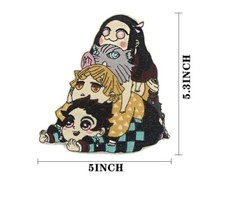LARGE Round 5.3 x 5  Anime Embroidered IRON ON / SEW ON Appliqu  PATCH