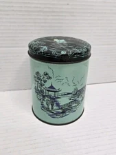 Vintage Cherrydale Farms Tin Green Asian Cherry Blossom Tree Mid-Century Advert