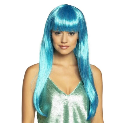 BOLAND DAMEN NIXE LANGHAAR PERÜCKE TÜRKIS # Karneval Fasching Meerjungfrau Kostüm Party