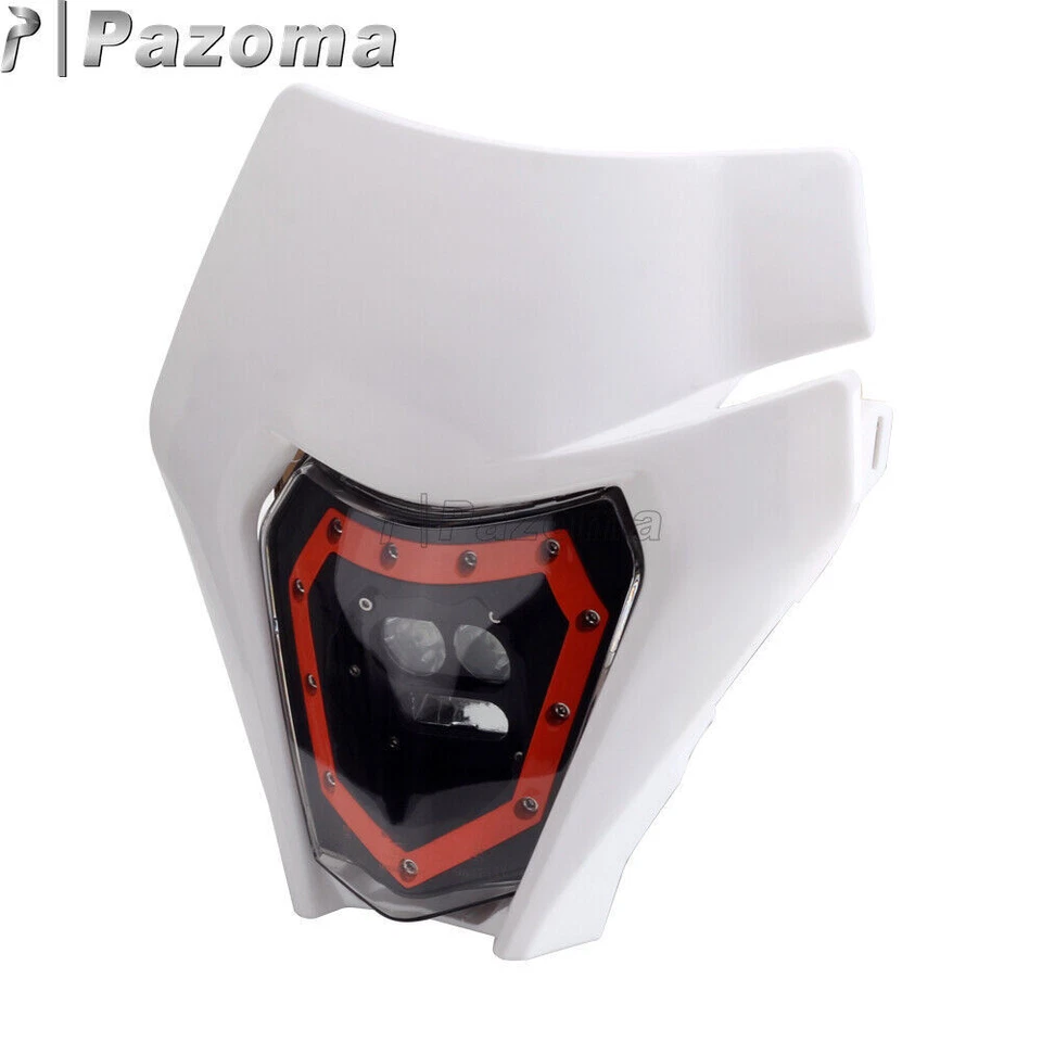 For Honda CR125R /250R CRF100F CRF150R Dirt Bike LED Headlight White Cover 08-15 - Image 3 of 4