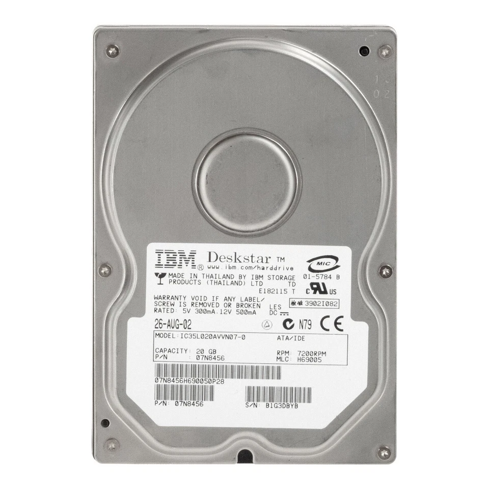 Hard Drive IBM Deskstar 120GXP IC35L020AVVN07-0 07N8456 20GB 7.2K 2MB Ata 3.5 - Image 3 of 3