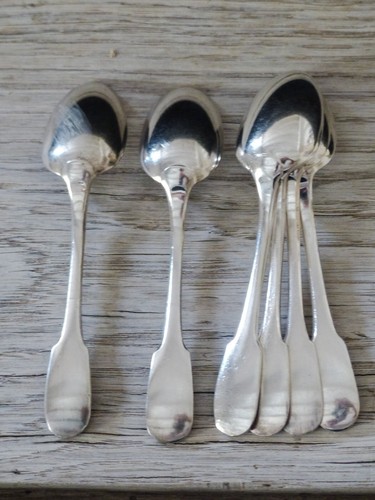 CHRISTOFLE CLUNY Rare Coffee MOKA set 6 spoons Brilliant luster Silverplated - Picture 2 of 7
