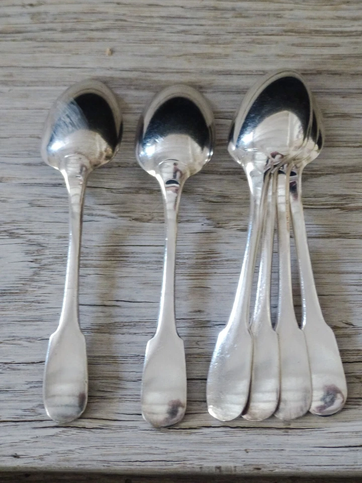 CHRISTOFLE CLUNY Raro Café MOKA Set 6 cucharas Brillo Brillante Plateado Foto 2 de 4