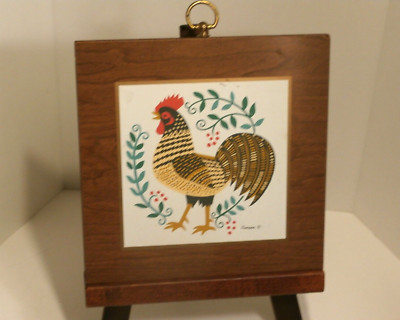 Mid Century Modern Turner Wooden Hanging Wall Plaque Rooster Farmhouse Country