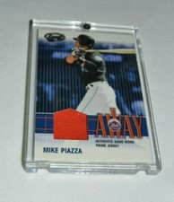 2004 DONRUSS LEAF - AWAY PRIME JERSEY CARD MIKE PIAZZA A-8 NUMBERED 23/50