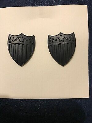 Army Officer Collar Pin subdued Finance Corps pair
