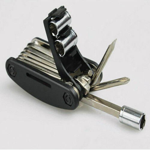 Kit de herramientas de reparación de bicicletas, herramienta de cadena de bicicleta llave hexagonal accesorios juego de herramientas múltiples - Imagen 9 de 16