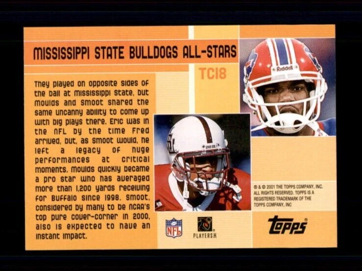 2001 Topps Combos #TC18 Eric Moulds/Fred Smoot - Image 2 of 2