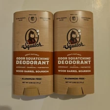 Dr Squatch Wood Barrel Bourbon Deodorant 2.65oz X2