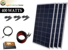 Solar Panel Kit 400 Watts 12-24v Polycrystalline Battery Charging RV Boat Off-Gr
