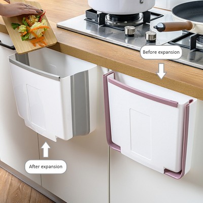 Foldable Trash Can Kitchen Hanging Trash Can Foldable Trash Bin For Closet Door Ebay