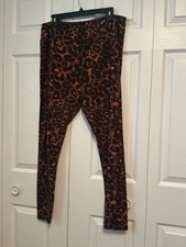 LuLaRoe Women  s TC2  18  above Leggings Orange Brown Black Animal Print