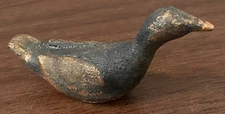 Antique/vintage primitive/folk art style painted porcelain duck no chips weighty
