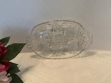 Vintage Anchor Hocking Glass Divided Relish Dish Tray