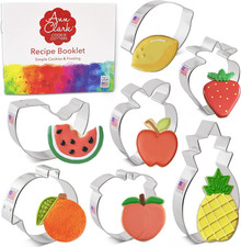 Summer Fruit Cookie Cutters 7-Pc. Set Made in the USA, Lemon, Peach, Pineapple,
