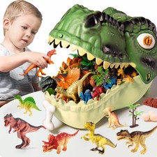 Dinosaur Toys for Kids 3-5, 45PCS Jurassic Figures Playset with Eggs  Trees