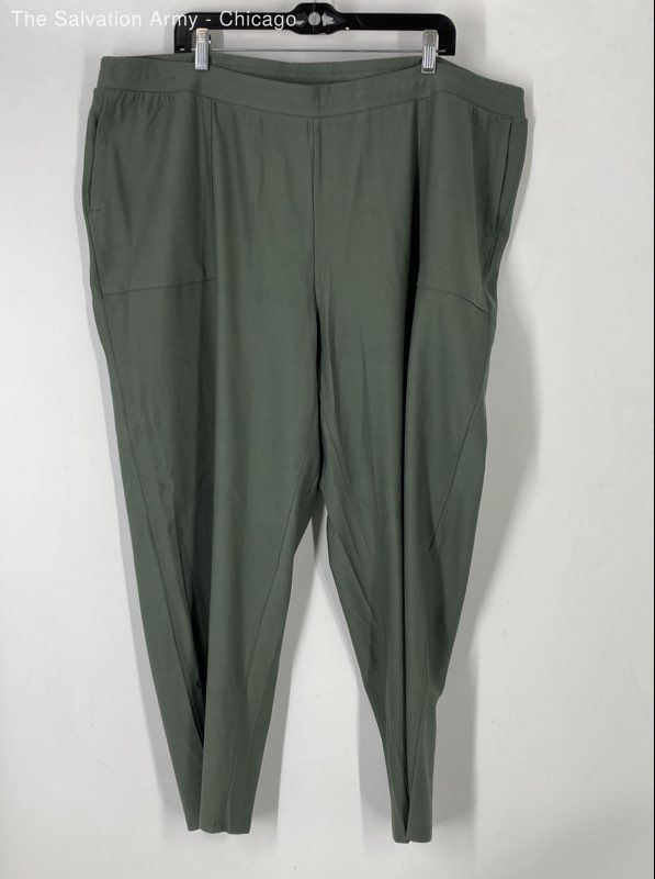 J.Jill Womens Olive Green Elastic Waist Pull-On Flat Front Ankle Pants Size 3X