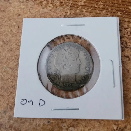 1909 d circulated Barber quarter