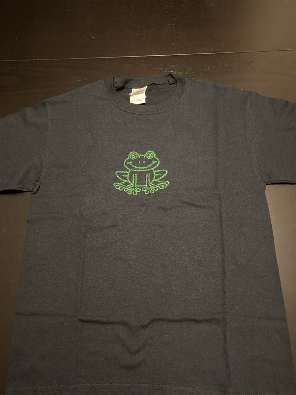 Youth Glitter Frog Tee Shirt Size YL