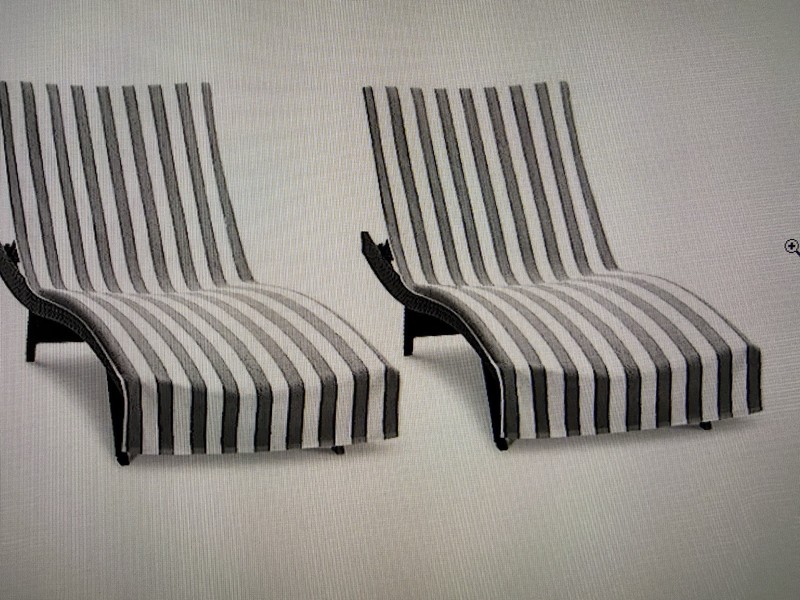 2-Pack ARKWRIGHT HOME California Cabana Striped Cotton Chaise Lounge Covers