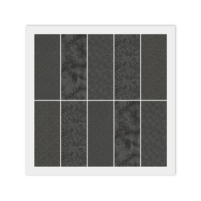 Soft Black JELLY ROLL: 20) 2 1/2'' Strips, 100% Cotton Fabric 5 Prints, 4 of Each