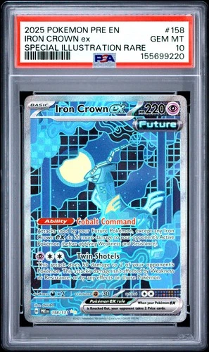2025 POKEMON PRE EN-PRISMATIC EVOLUTIONS #158 IRON CROWN EX PSA 10