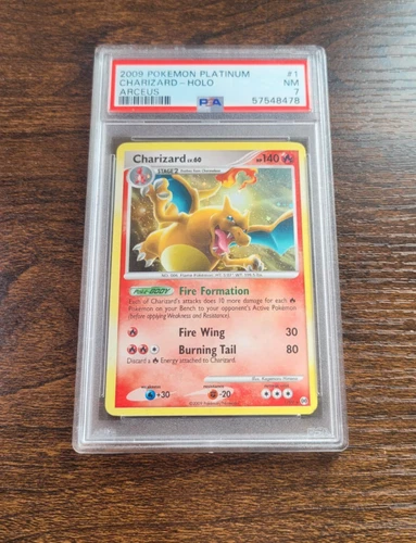 2009 Charizard 1/99 Arceus Holo Pokemon Platinum PSA 7
