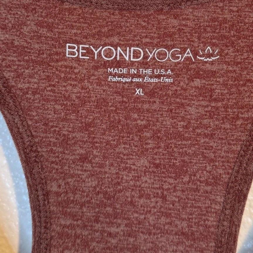 Beyond Yoga Tank Top Women XL Brown Heathered Racerback Activewear Workout Gym - Image 4 of 4
