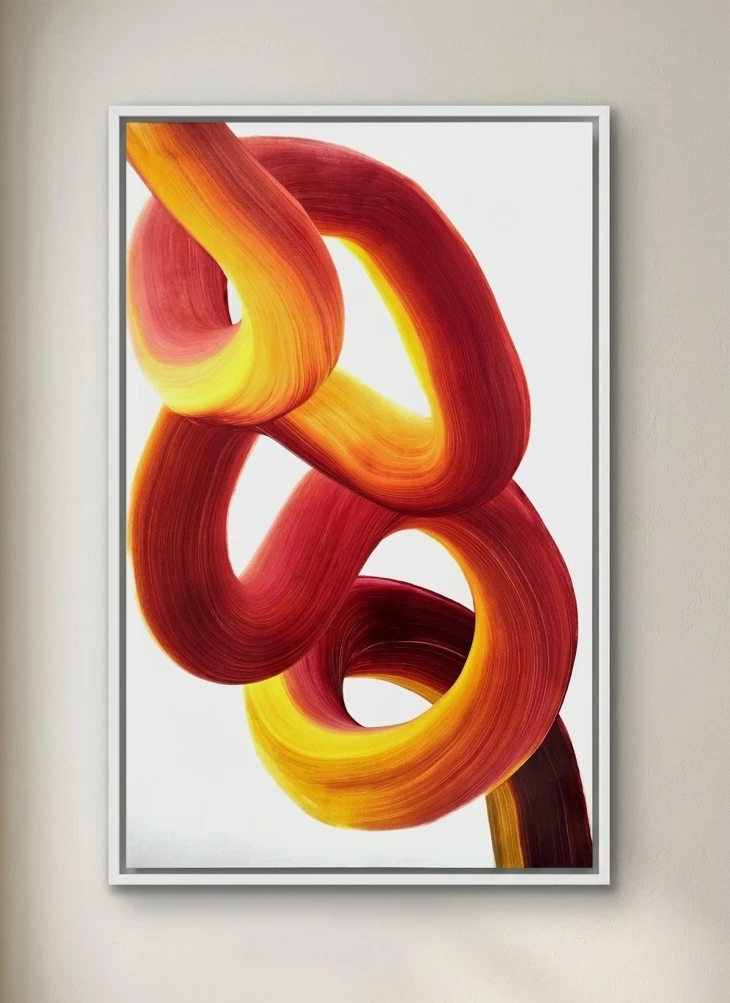 Abstract Painting Acrylic Artwork On Wood Framed 130x81   Cm     RUTH RODRÍGUEZ