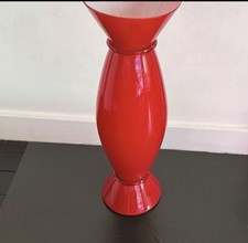 Alessandro Mendini Pour Venini Murano Vase Rot Signê