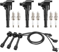 Ignition Coils & Spark Plug & Wires Set For Toyota Tacoma Tundra 4Runner 3.4L V6
