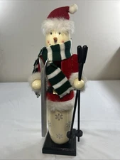 Holiday Inspiration Snowman With Santa Outfit Skiing Nutcracker 14”