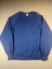 Vintage Jerzees Sweatshirt Mens XL Blue Made USA Raglan Crewneck Pullover 80s