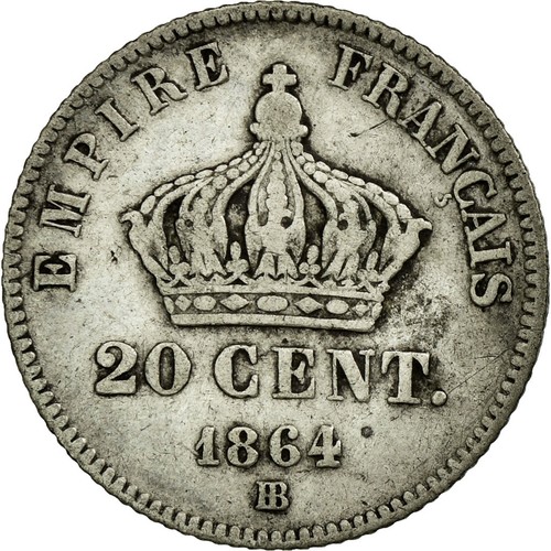 [#50198] Munten, Frankrijk, Napoleon III, Napoléon III, 20 Centimes, 1864, Stras - Afbeelding 2 van 2